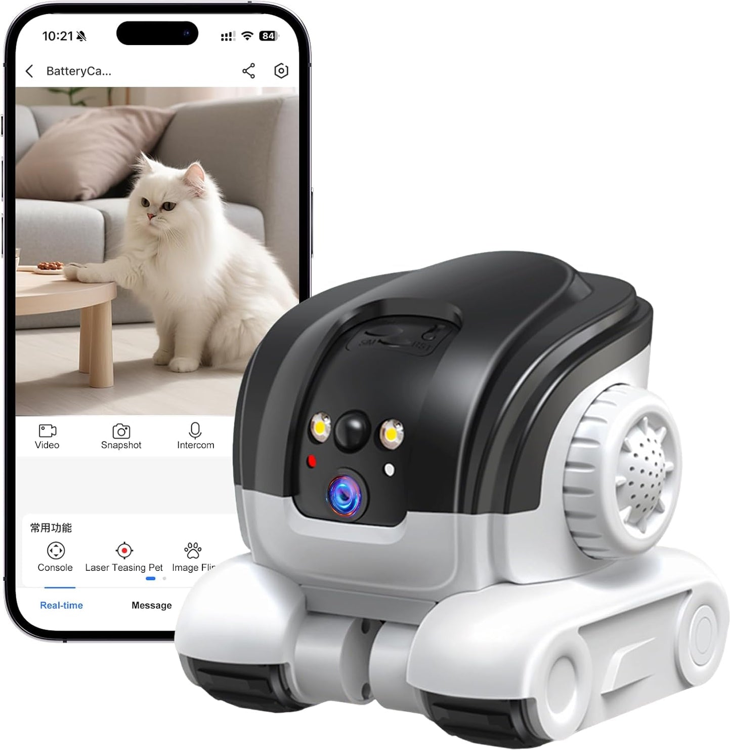 Haustierkamera Roboter, 1080P Dual Kameras Intelligente Roboterkamera, Blinkybot Camera Mit Ir-Nachtsicht, 2 Wege Audio, Bewegungserkennung, Videoaufzeichnung Für Haustiere, Haus, Kids